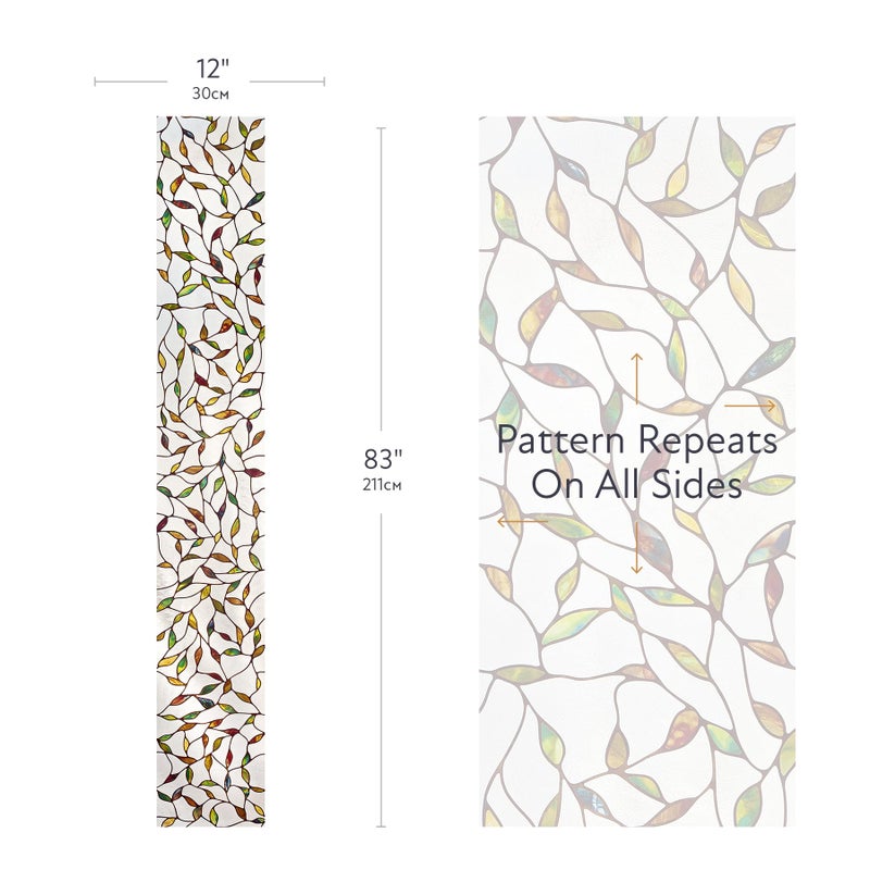 Artscape Cascade Sidelight | Window Privacy Film Stained Glass Pattern | Non-Adhesive & UV Protection | Easy to Apply & Removable | 12 x 83 inches | Made in USA - Image 2